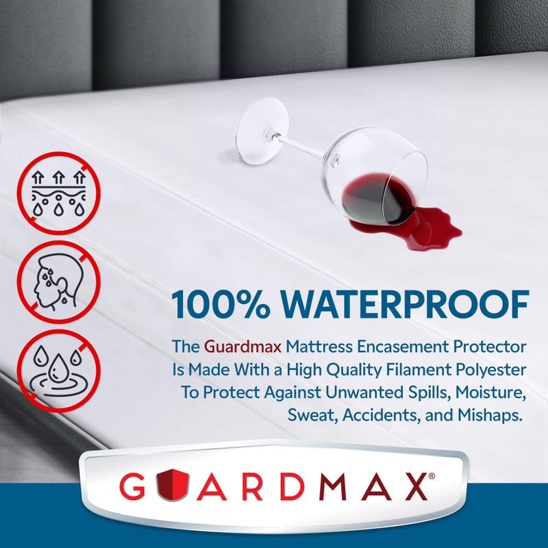 Guardmax Jersey Knitted Full Zippered Mattress Encasement - Waterproof & Bed Bug Proof Mattress Protector - Comfortable  Soft  and Noiseless Zippered Bedding - Dust Mite Proof (54 x 75 x 12) - Image 3